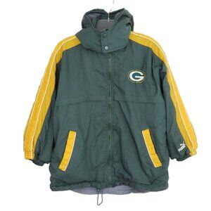 Puma Team NFL Boys Small 8  Green Bay Packers Hooded Windbreaker Jacket Coat